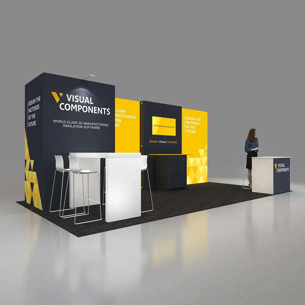 Right Side Perspective View - STL1020 05: Top-quality and state-of-the-art 10x20 booth rentals for shows