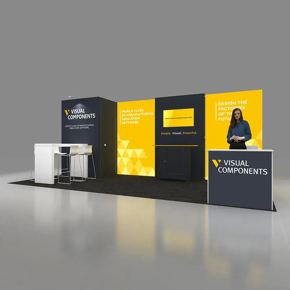Left Side Perspective View - STL1020 05: Stand out at Orlando shows with stunning 10x20 rental booth by Exponents