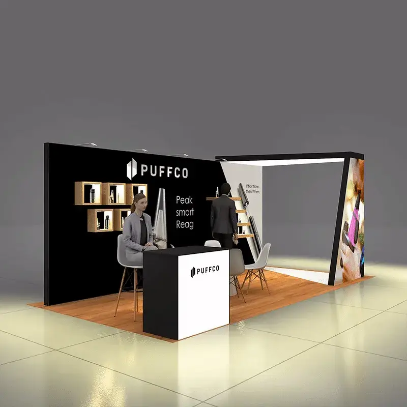 Right Side Perspective View - RLU1020 168: Get tailor-made 10x20 booth rentals at the most transparent price from Exponents